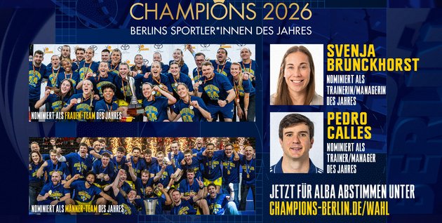 Champions 2026: ALBA BERLIN in drei Kategorien gleich viermal nominiert