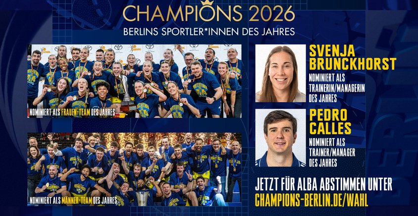 Champions 2026: ALBA BERLIN in drei Kategorien gleich viermal nominiert