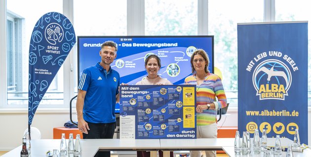 Pünktlich zum Schulstart in Berlin: ALBA stellt Bewegungsband für mehr Sport im Schulalltag vor.