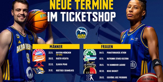 Neue Heimspieltermine im Verkauf: Heimduell-Kracher gegen Bayern und Keltern mit dabei
