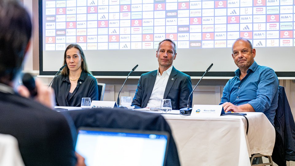 Pressekonferenz zum Saisonauftakt mit Dr. Axel Schweitzer, Marco Baldi und Svenja Brunckhorst